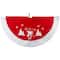 46" Red & White Reindeer Embroidered Christmas Tree Skirt